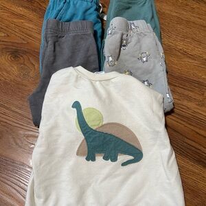 Carter's Cream and Teal Dinosaur Kids Matching Set 5 pieces